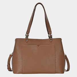 Solid Faux Leather Shoulder / Crossbody Bag