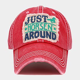 Just Horsen Around Message Vintage Baseball Cap