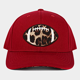 Leopard Football Ball Front Baseball Cap