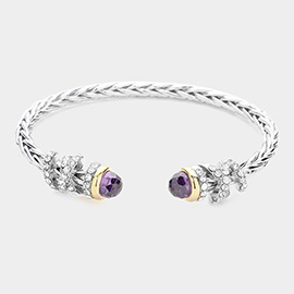 CZ Stone Tip Cuff Bracelet