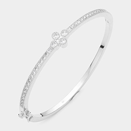 CZ Stone Paved Evening Hinged Bracelet