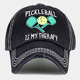 Pickleball Is My Therapy Message Vintage Baseball Cap