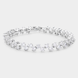 Round CZ Stone Evening Bracelet