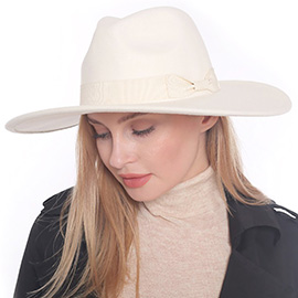 Bow Band Pointed Solid Panama Hat