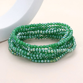 10PCS - Faceted Beaded Multi Layered Stretch Bracelets