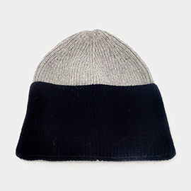 Two Tone Cuff Beanie Hat