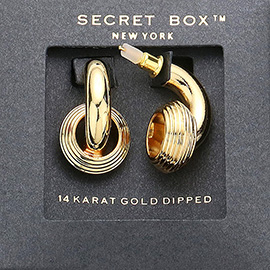 Secret Box_14K Gold Dipped Textured Metal Earrings