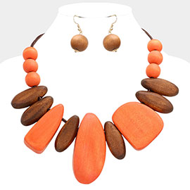 Irregular Wood Link Necklace