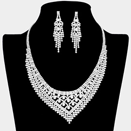 Rhinestone V Shaped Necklace