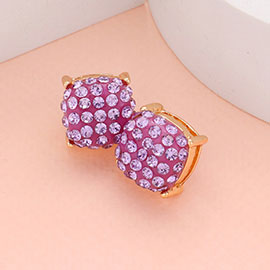 Stone Embellished Square Stud Earrings