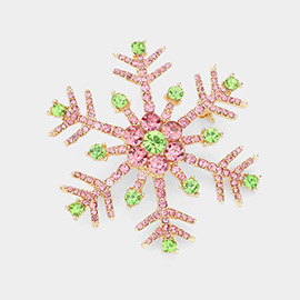 Crystal Pave Snowflake Pin Brooch / Pendant