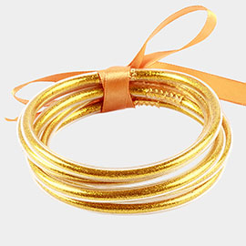 5PCS - Glitter Jelly Tube Bangle Bracelets