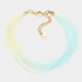 Gradation Seed Beaded Layered Bracelet