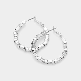 Metal Nugget Hoop Earrings