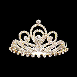 Round Stone Accented Princess Mini Tiara