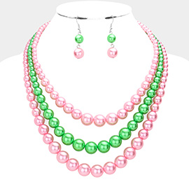 Triple Layered Pearl Necklace