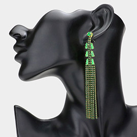 Rhinestone Fringe Evening Earrings