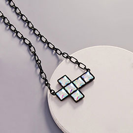 Crystal Stone Cross Necklace