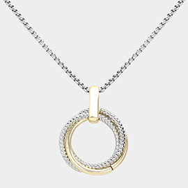 Gold Dipped Circle Of Love Pendant Necklace