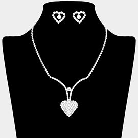 Rhinestone Paved Heart Necklace
