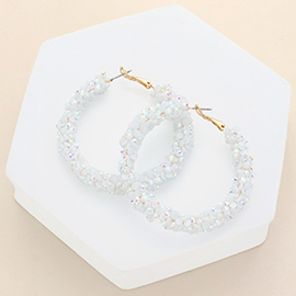 Faceted Beaded Hoop Earrings