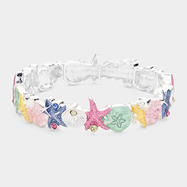 Starfish Shell Sand Dollar Stretch Bracelet