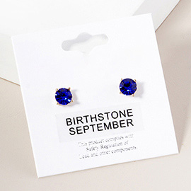 September - Birthstone Stud Earrings