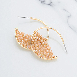 Faceted Beaded Hoop Earrings