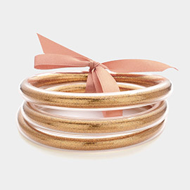 3PCS - Glitter Jelly Tube Bangle Bracelet