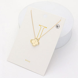 Quatrefoil Initial J Pendant Necklace