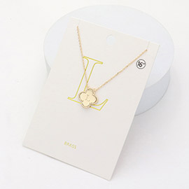 Quatrefoil Initial L Pendant Necklace