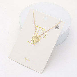 Quatrefoil Initial P Pendant Necklace