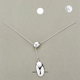 Double Metal Pendant Sliding Necklace