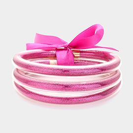 3PCS - Glitter Jelly Tube Bangle Bracelet