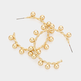 Metal Ball Hoop Earrings