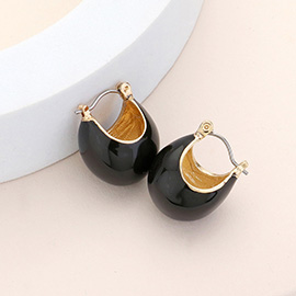 Enamel Bean Pin Catch Earrings