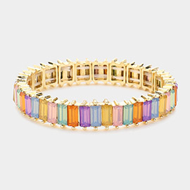 Baguette Stone Stretch Evening Bracelet