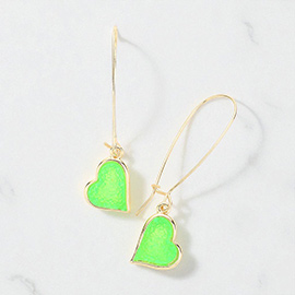 Druzy Heart Dangle Earrings
