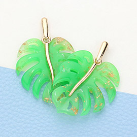 Acetate Tropical Leaf Dangle Earrings