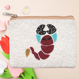 Lobster Seed Beaded Mini Pouch Bag