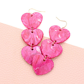 Celluloid Acetate Heart Link Dropdown Earrings