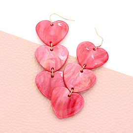 Celluloid Acetate Heart Link Dropdown Earrings