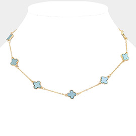 Quatrefoil Station Necklace