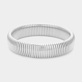 Textured Stainless Steel Bangle Bracelet