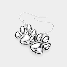 Antique Metal Paw Dangle Earrings