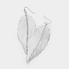 Metal Leaf Dangle Earrings