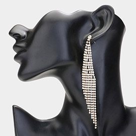 Rhinestone Paved Fringe Evening Earrings