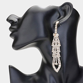 Rhinestone Paved Dropdown Evening Earrings