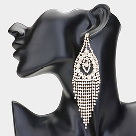 Rhinestone Paved Fringe Evening Earrings