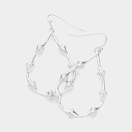 Meatal Open Teardrop Dangle Earrings